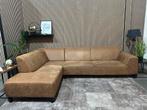 “GRATIS LEVERING” Cognac hoekbank! 295x195, Kunstleder, cognac, zgan,, Hoekbank, Ophalen of Verzenden, Zo goed als nieuw