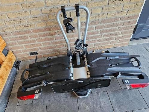 Thule EasyFold 932 Fietsendrager incl.verloopstekker, Auto diversen, Fietsendragers, Zo goed als nieuw, Trekhaakdrager, 2 fietsen