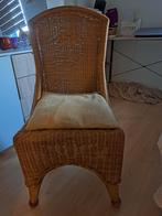Mooie rieten stoel met zitkussen, Huis en Inrichting, Stoelen, Bruin, Verzenden, Riet of Rotan, Zo goed als nieuw