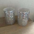 Kaarsenhouders, waxinelichtjes, glitter, zilver Riverdale, Huis en Inrichting, Ophalen of Verzenden, Zo goed als nieuw, Overige materialen