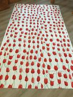 Vintage lap met tulpen 2,5 x 1,5, Hobby en Vrije tijd, Stoffen en Lappen, Ophalen of Verzenden, Zo goed als nieuw, Linnen, 120 cm of meer