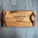 Oowk eikenhouten gepersonaliseerde borrelplank, Ophalen of Verzenden, Zo goed als nieuw, Hout