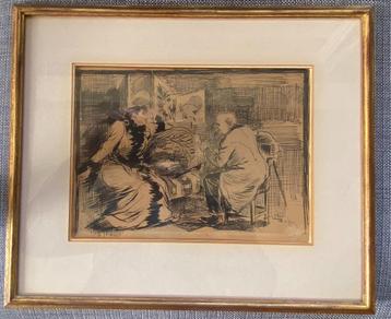 T.A. STEINLEN (1859-1923) Top -tekening! Gesigneerd (1890) beschikbaar voor biedingen