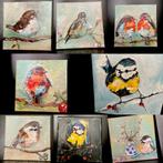 Vogeltje ~ kleintje kunst ~ schilderij ~ atelier, Ophalen of Verzenden, Nieuw, Minder dan 50 cm, Schilderij