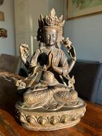 Bronzen beeld van Avalokiteshvara (Chenrezig), Antiek en Kunst, Ophalen of Verzenden