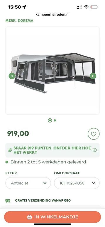 Luifel maat 16 Dorema locarno 2.0 beschikbaar voor biedingen