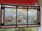 Antiek Glas-in-lood Schilderij Zeeslag, Antiek en Kunst, Ophalen of Verzenden