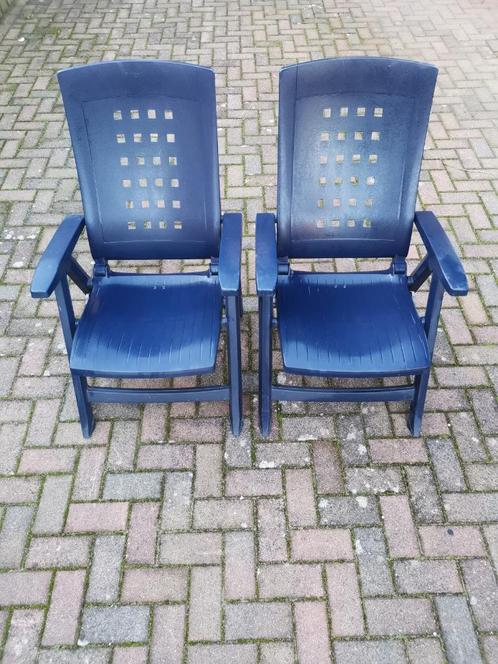 Comfortabele Lounge Stoelen Met Kussens, Tuin en Terras, Ligbedden, Zo goed als nieuw, Kunststof, Inklapbaar, Verstelbaar, Ophalen of Verzenden