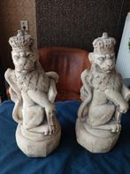 Antieke Stenen Tuinleeuwen - 19e Eeuws, Antiek en Kunst, Ophalen of Verzenden