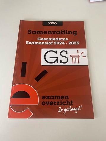 Examenoverzicht geschiedenis VWO samenvatting beschikbaar voor biedingen