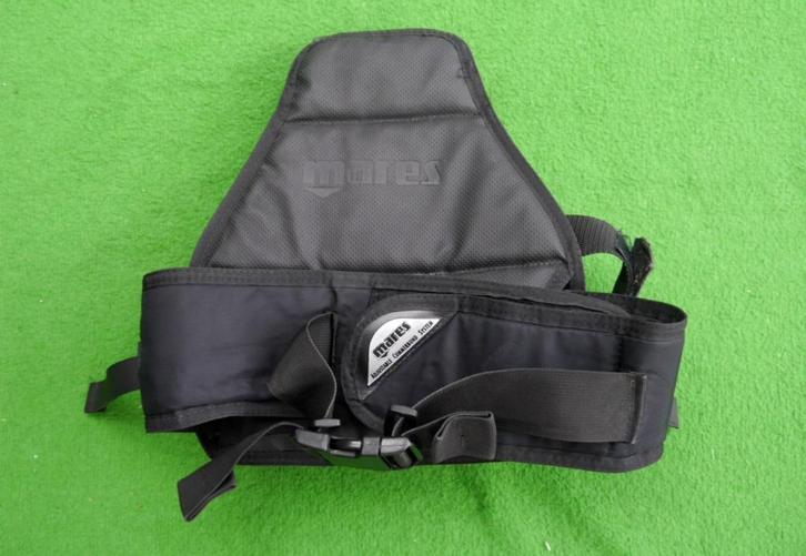 Beklede Mares backplate met buikband en tankband - maat L, Watersport en Boten, Duiken, Gebruikt, Trimvest of Wing, Ophalen of Verzenden