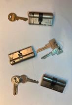 3 cilindersloten, Doe-het-zelf en Verbouw, Ophalen of Verzenden, Zo goed als nieuw, Rvs, Slot