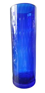 Vintage kobalt blauwe stretched bubbles cilinder vaas 2705, -, Blauw, -, Ophalen of Verzenden