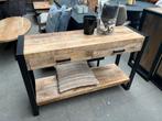 Magazijn leegverkoop sidetable Britt industrieel mangohout, Huis en Inrichting, Tafels | Sidetables, 100 tot 150 cm, Nieuw, Ophalen of Verzenden