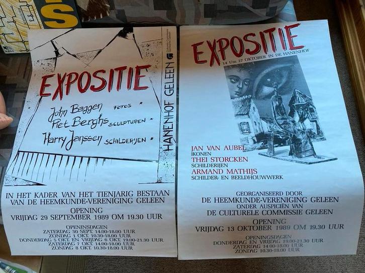 Expositie Hanenhof Geleen - Vintage Affiche, thei storcken, Antiek en Kunst, Kunst | Overige Kunst, Ophalen of Verzenden