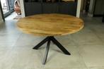 Ronde eettafel mango naturel 100 t/m 150cm, Ophalen, Industrieel  landelijk, Rond, Nieuw