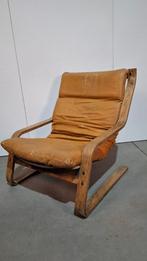 Leren Vintage fauteuil, Huis en Inrichting, Fauteuils, Ophalen, Gebruikt, 75 tot 100 cm, 50 tot 75 cm