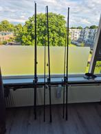 3 hengels plus 3 baitrunnermolens, Watersport en Boten, Hengelsport | Algemeen, Ophalen, Zo goed als nieuw, Werphengel
