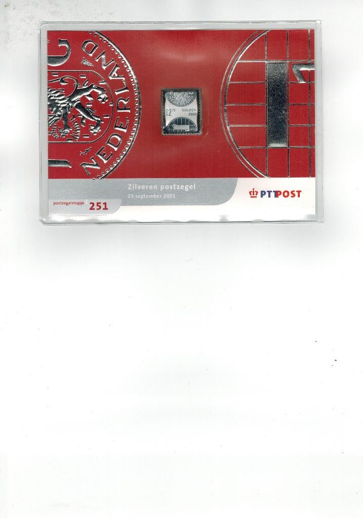 BM – 17,    M251 - Postzegelmapje zilveren zegel, 2001, Verzenden, Na 1940, Postfris
