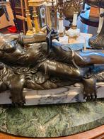 Antiek bronzen schouw garnituur, Antiek en Kunst, Ophalen