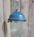 Vintage industriele bunkerlamp hanglamp - HI38, Huis en Inrichting, Minder dan 50 cm, Metaal, Zo goed als nieuw, Ophalen