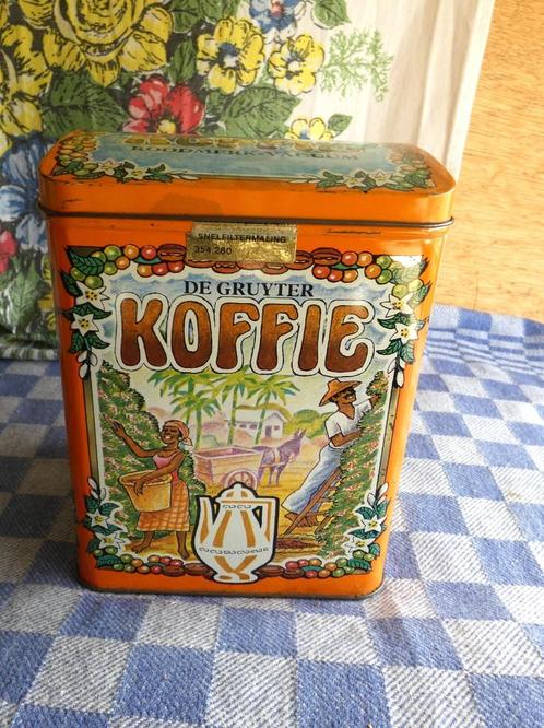 brocant koffieblik/ voorraadblik De Gruyter koffie, Verzamelen, Blikken, Gebruikt, Koffie, Overige merken, Ophalen of Verzenden