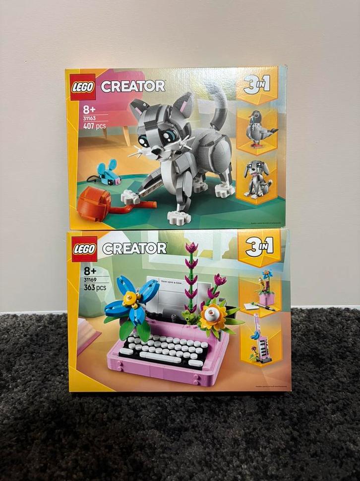 Combideal | LEGO 31163 Speelse kat & 31169 Typemachine NIEUW, Kinderen en Baby's, Speelgoed | Duplo en Lego, Nieuw, Lego, Complete set