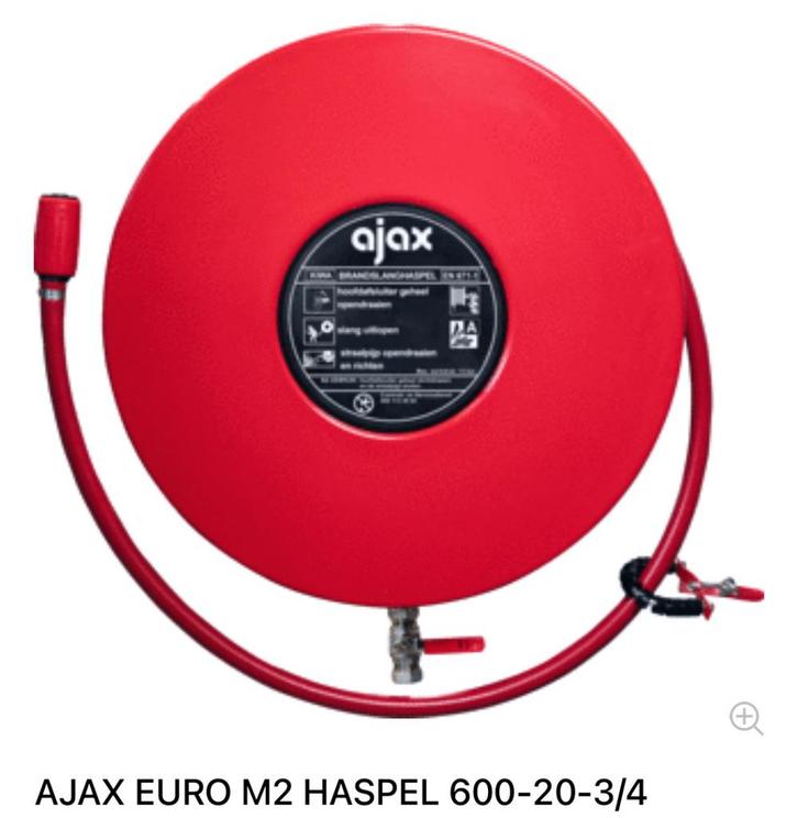 AJAX brandhaspel 600-20-¾ compleet met montageset – nieuw, Huis en Inrichting, Brandblussers en Brandkasten, Zo goed als nieuw