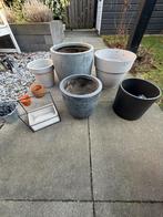 Diverse buitenpotten, Tuin en Terras, Bloempotten, 25 tot 40 cm, Kunststof, Gebruikt, Balkon