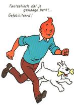 Ansichtkaart Kuifje gefeliciteerd dat je geslaagd bent, Ophalen of Verzenden, Kuifje, Nieuw, Plaatje, Poster of Sticker