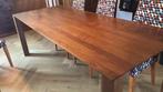 Massief noten houten tafel modern strak., Ophalen, 200 cm of meer, 50 tot 100 cm, Vijf personen of meer