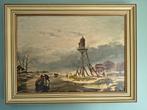 E. van Berkel, schilderij, Vuurtoren van Oude Wetering, Ophalen of Verzenden