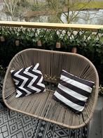 Loungeset- bank / twee stoelen en twee tafeltjes, Huis en Inrichting, Ophalen, Gebruikt, Bruin, Twee