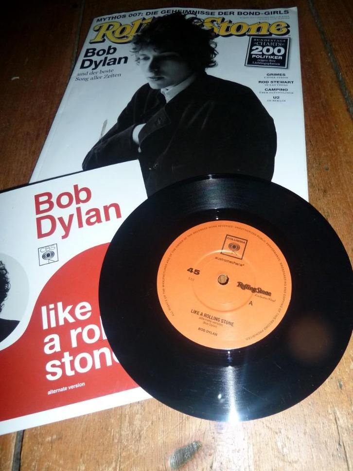 Bob Dylan muziekblad Rolling Stone - + SINGLE + CD, Cd's en Dvd's, Vinyl Singles, Zo goed als nieuw, Pop, Verzenden