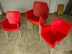 7 Kunststof Stapelstoelen - Rood, Huis en Inrichting, Stoelen, Ophalen, Kunststof, Gebruikt, Modern