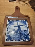Delftsblauwe Vintage Kaasplank met Mes, Ophalen of Verzenden