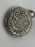 Z561 Prachtige zilveren hanger ‘schijf van phaistos’, Ophalen of Verzenden, X, Zilver, Zilver