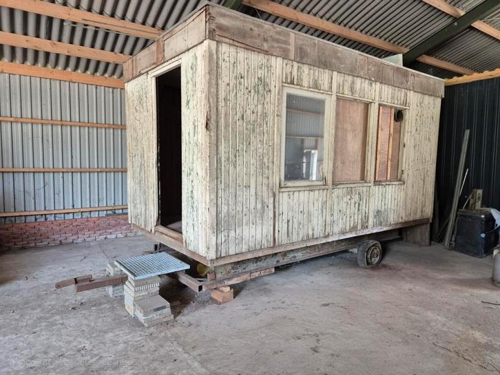 Bouwkeet 5 meter lang, Tuin en Terras, Tuinhuizen, Gebruikt, Hout, 200 tot 400 cm, Ophalen