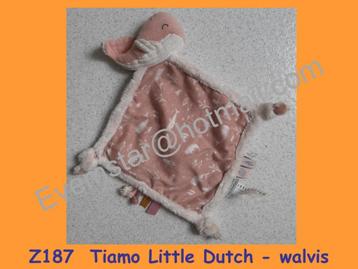 Z187 Walvis - Tiamo Little Dutch oudroze doekje met walvisje beschikbaar voor biedingen