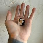 Zilveren vintage biker ring, Ophalen of Verzenden, Dame, Zilver, Kleiner dan 17