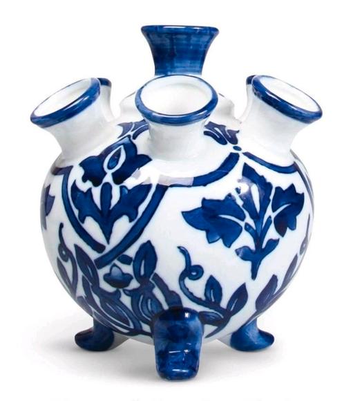 Tulpenvaas Delfts blauw., Huis en Inrichting, Woonaccessoires | Vazen, Nieuw, Blauw, Minder dan 50 cm, Aardewerk of Porselein