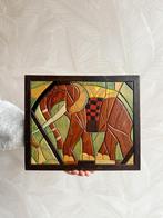 Houten wanddecoratie olifant vintage, -, -, Ophalen of Verzenden, Zo goed als nieuw