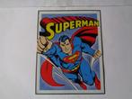Oude blikken Superman plaat, fraaie afbeelding, 42 x 32 cm, Verzamelen, Ophalen of Verzenden, Gebruikt, Film, Overige typen