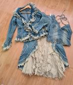 Denim set Blazer Rok & Top Watcher Gypsy Ibiza Ruffels, Ophalen of Verzenden, Zo goed als nieuw, Maat 36 (S)