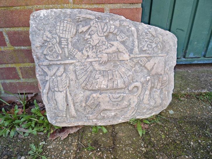 Authentieke Mexicaanse reliëfsteen – Azteeks/Meso-Amerikaans, Antiek en Kunst, Kunst | Designobjecten, Ophalen of Verzenden