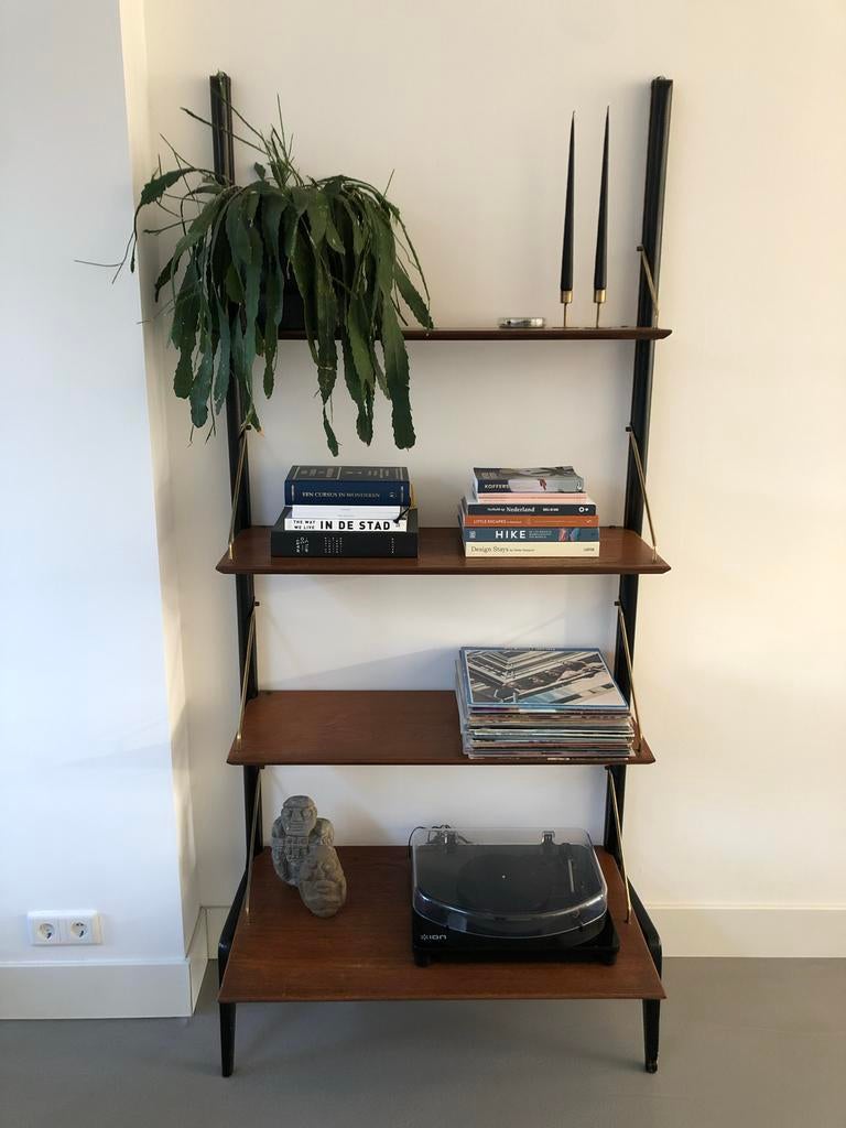 Van Teeffelen Wandrek - Vintage Design, Ophalen, Met plank(en), Gebruikt, 200 cm of meer