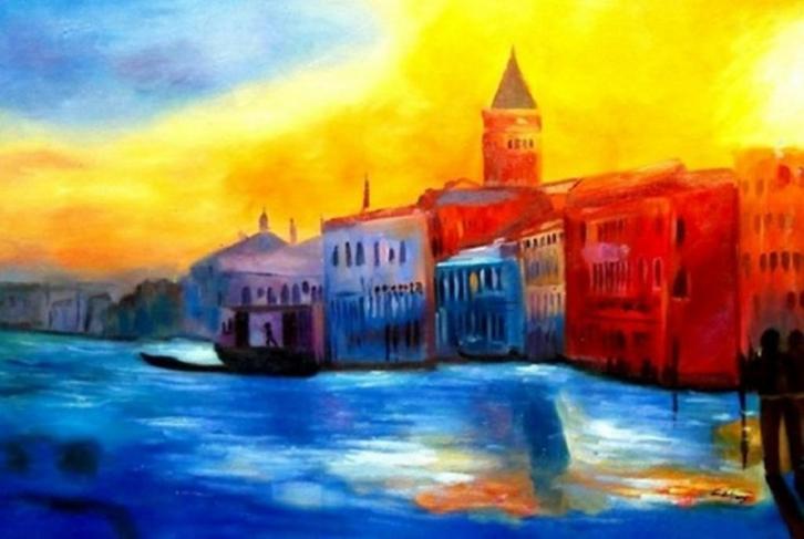 Mooie Diverse Olieverfschilderijen op canvas., Antiek en Kunst, Curiosa en Brocante, Ophalen