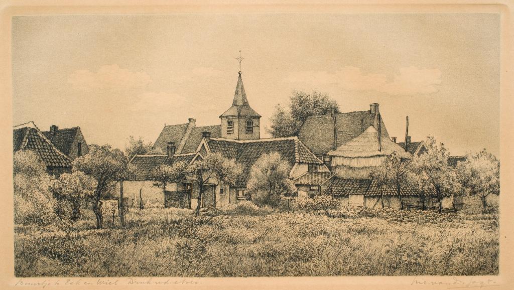 Nic. van der Jagt (1888 - 1959) Gezicht op Eck en Wiel, Antiek en Kunst, Ophalen of Verzenden