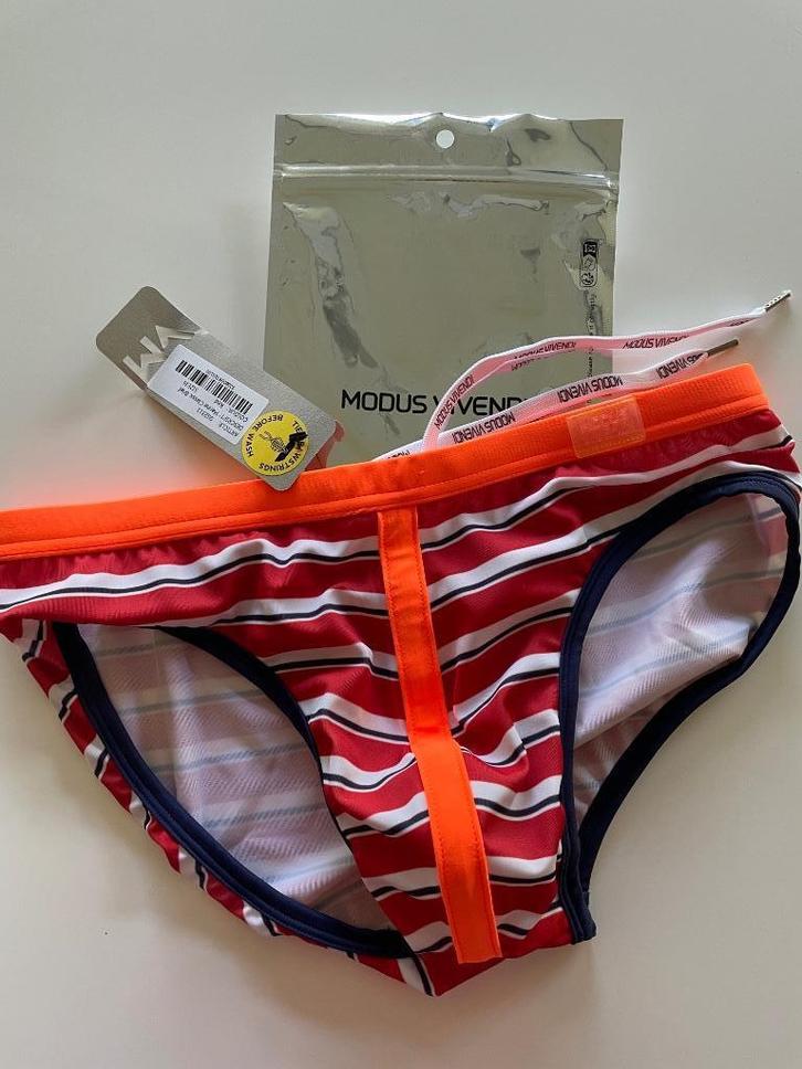 Modus Vivendi Marine striped classic swim briefs, Kleding | Heren, Badmode en Zwemkleding, Zwemslip, Maat 48/50 (M), Blauw, Ophalen of Verzenden