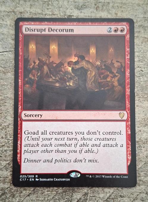 Disrupt Decorum - Magic the Gathering, Hobby en Vrije tijd, Verzamelkaartspellen | Magic the Gathering, Gebruikt, Losse kaart